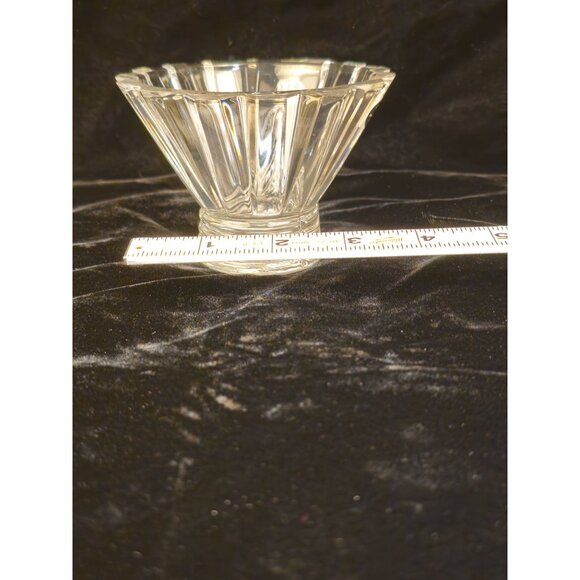 Vintage Cascade Crystal Bowl 4.5" Tall Elegant Fluted Design Clear Glass Decorat - Picture 4 of 7